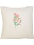 Dört Katlı Müslin Kırlent Kılıfı, Nakışlı, Düğmeli, Dekoratif, %100 Pamuk, 40X 40 cm ( 1 Adet ) 2