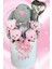 Premium Özel Kutusunda; 45 cm Gri Bunny Tavşan, Simli Kalp 4 Pembe Ayıcık ve Kalp Balonlu Buket 5