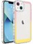 Apple iPhone 14 Plus Uyumlu Simli ve Renk Geçiş Tasarımlı Lens Korumalı Park KAPAK-PEMBE-SARI-8680436 1