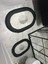 Oval Banyo Paspası, Polyester, 60x100, Kaymaz Taban, Siyah-Gri Renk 2