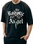 Siyah Oversize Kalıp Angel Baskılı Unisex T-Shirt 3