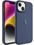 Apple iPhone 14 Plus Uyumlu Buzlu Sert Pc May Kapak-Lacivert 1