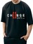 Siyah Oversize Kalıp Baskılı Unisex T-Shirt 3