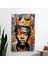Basquiat Karışık Teknik Kanvas Baskı Duvar Örtüsü - Canlı Renkler, Ranforce Kumaş - Modern 1
