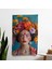 Modern Frida Kahlo Tarzı Duvar Sanatı Duvar Örtüsü - Pamuk Sırt, Polyester Ön - Canlı 1