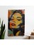 Klasik Pop Art Portre Kumaş Duvar Örtüsü - Canlı Renkler, Pamuk Sırt, Süblimasyon Baskı 1