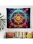 Psychedelic Mandala Duvar Örtü - Modern Duvar Dekoru Için Canlı Ranforce Kumaş Sanat Örtü 3