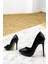 Y0124 Siyah Kadın Stiletto Tam Ortopedik Topuklu Ayakkabı 5