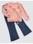 bbyx 4-5-6 Yaş Kot Pantolonlu Kiraz Desenli Penye Sweat Uzun Kollu 2li Kız Çocuk Takımı 1