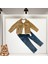 bbyx 3-4-5 Yaş Fitilli Kadife Ceket Kot Pantolonlu 3lü Kız Erkek Çocuk Takımı 2