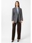 Siyah Kadın Relax Fit Balıksırtı Desenli Blazer Ceket 2
