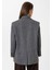 Siyah Kadın Relax Fit Balıksırtı Desenli Blazer Ceket 5