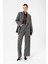 Gri Kadın Çizgili Oversize Blazer Ceket 5