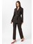 Kahve Kadın Kemerli Blazer Ceket 3