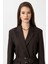 Kahve Kadın Kemerli Blazer Ceket 5