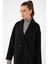 Siyah Kadın Kruvaze Kapama Oversize Kaban 4
