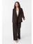 Kahve Regular Fit Kruvaze Kadın Blazer Ceket 4