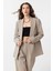 Bej Regular Fit Kruvaze Kadın Blazer Ceket 1