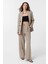 Bej Regular Fit Kruvaze Kadın Blazer Ceket 2