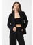 Siyah Regular Fit Kruvaze Kadın Blazer Ceket 3