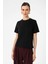 Siyah Kadın Bisiklet Yaka Basic T-Shirt 1