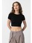 Siyah Crop Kadın T-Shirt 1