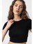 Siyah Crop Kadın T-Shirt 5