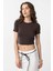 Kahve Crop Kadın T-Shirt 2