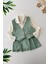 Chanel Yelekli Kız Çocuk 3 lü takım - Mint 1