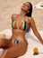 Blok Çizgili Renk Baskılı Üçgen Askılı Sırtı Açık 2 Parça Bikini Takımları 3