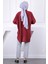 Bordo Yaka Taşlı Tel Cepli Oversize Gömlek 4