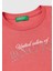 Kız Çocuk Fuşya Simli Benetton Logo Baskılı T-Shirt 3