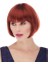 Kızıl Renk Düz Kesim Astarlı Küt Parti Peruğu 1