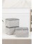 3'lü Gri Home Sweet Home Baskılı Küçük Boy Baza Altı, Valiz Düzenleyici Hurç / 30 x 22 x 18 1