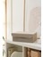 Bej Dokulu Kapaklı Dolap Çekmece Içi Takı Çamaşır Katlanır Saklama Kutusu Organizer 30 x 23 x 11 1