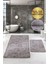 Kare Plus Gri Büyük Ebat (80 x 150 + 50 x 80 cm ) 2'li Banyo Paspası Yıkanabilir Klozet Takımı 1