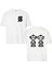 Xoxo Ikili Maymun Çift Iplik Dokumalı Rahat Kalıp PAMUK T-Shirt 1