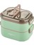 Vagon Life 1000ML Lunchbox Çift Katlı 3 Bölmeli Çelik Sefer Tası Yemek Kutusu Beslenme Kabı Yeşil 1