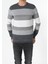 Slim Fit Yuvarlak Yaka Erkek Gri Kazak 3