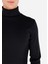 Slim Fit Yarım Balıkçı Yaka Düz Erkek Lacivert Uzun Kol Tişört 5