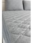 Kapitone Fitted Full Kenar Yatak Koruyucu Pamuklu Alez Çarşaf Gri 5