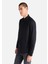 Slim Fit Shirt Neck Düz Erkek Siyah Uzun Kol Gömlek 1