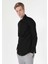 Süper Slim Fit Shirt Neck Düz Erkek Siyah Uzun Kol Gömlek 1