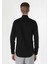 Süper Slim Fit Shirt Neck Düz Erkek Siyah Uzun Kol Gömlek 2