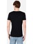 Slim Fit Placket Neck Düz Erkek Siyah Kısa Kol Tişört 4
