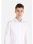 Süper Slim Fit Shirt Neck Düz Erkek Beyaz Uzun Kol Gömlek 4