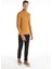 Slim Fit Yarım Balıkçı Yaka Düz Erkek Sari Uzun Kol Tişört 3