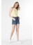 Slim Fit Çizgili Sarı Kadın Atlet 1