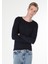 Slim Fit Yuvarlak Yaka Düz Erkek Lacivert Uzun Kol Tişört 1
