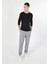 Slim Fit Yuvarlak Yaka Düz Erkek Siyah Uzun Kol Tişört 1